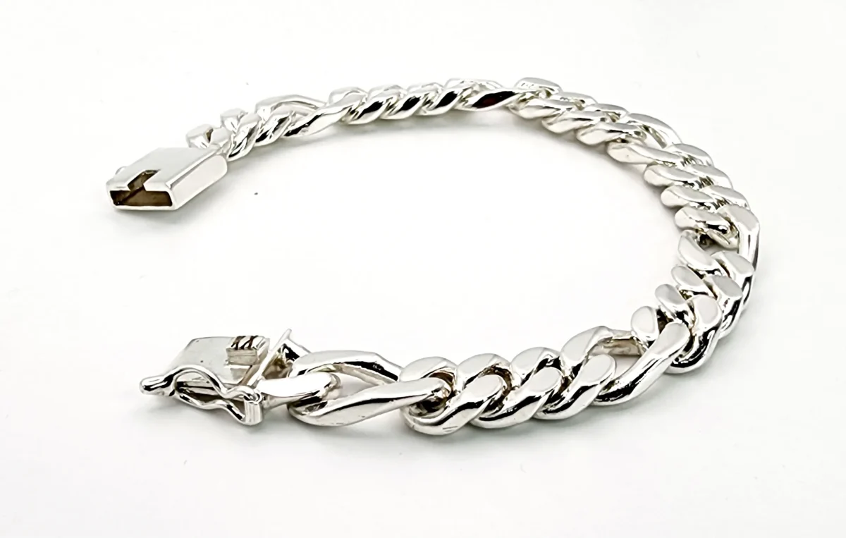 Sterling Silver Big 22cm Heavy Figaro Bracelet