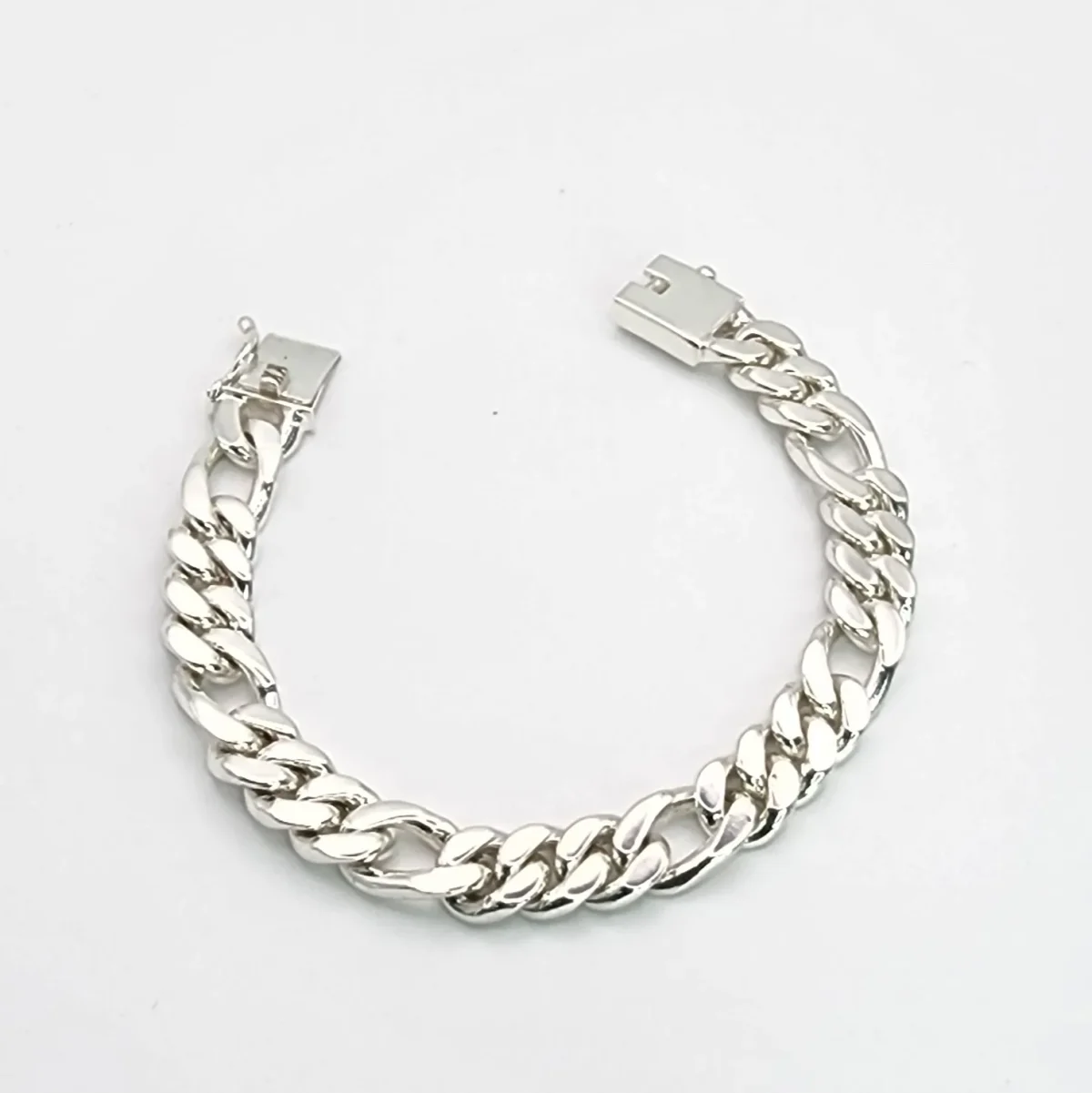 Sterling Silver Big 22cm Heavy Figaro Bracelet