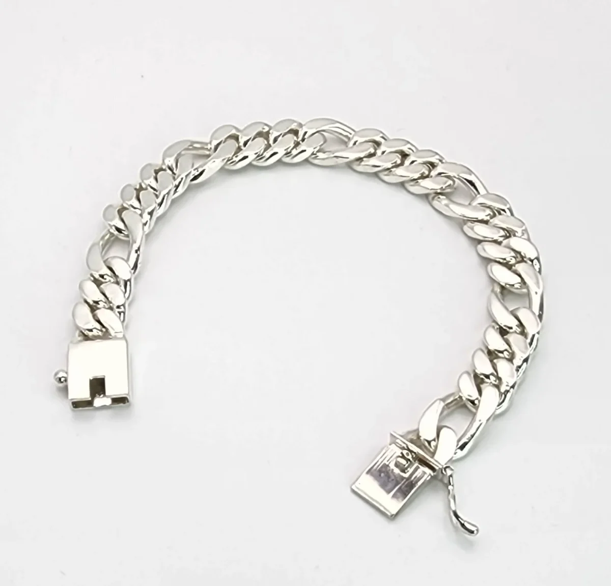 Sterling Silver Big 22cm Heavy Figaro Bracelet