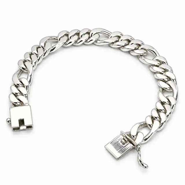Sterling Silver Big 22cm Heavy Figaro Bracelet