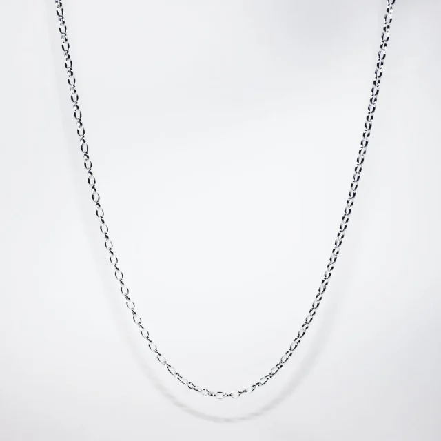 Sterling Silver BO1 Oval Belcher Chain with Parrot Clasp