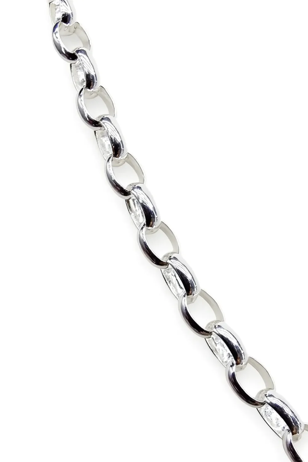 Sterling Silver BO3 Oval Belcher Chain With 35mm Sterling Silver Running T-Bar