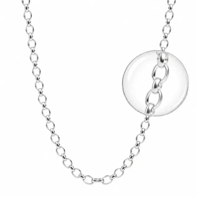Sterling Silver BO3 Oval Belcher Chain with Parrot Clasp