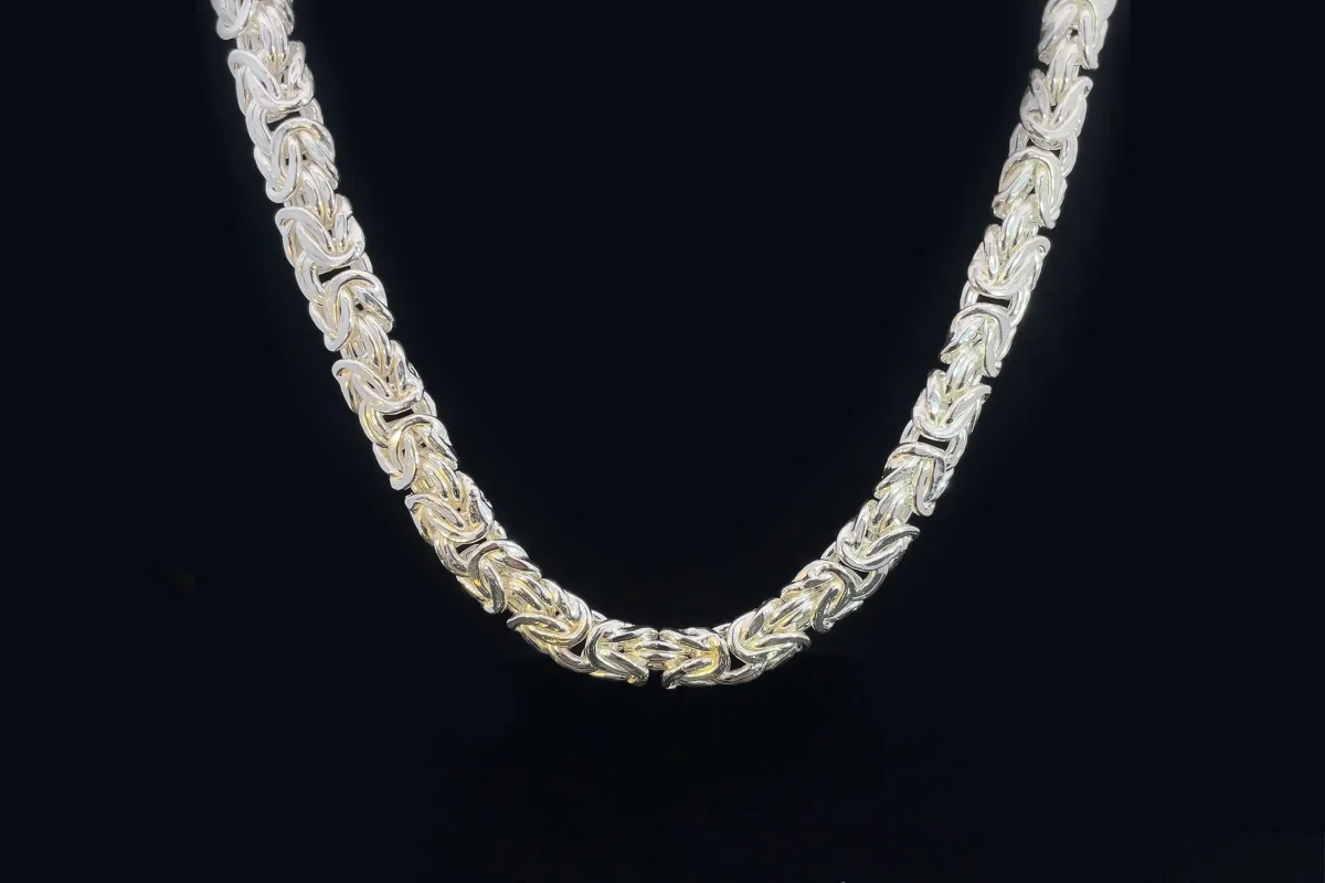 Sterling Silver Byzantine Chain 65cm Length, 5.40mm Width - HRBZ9065