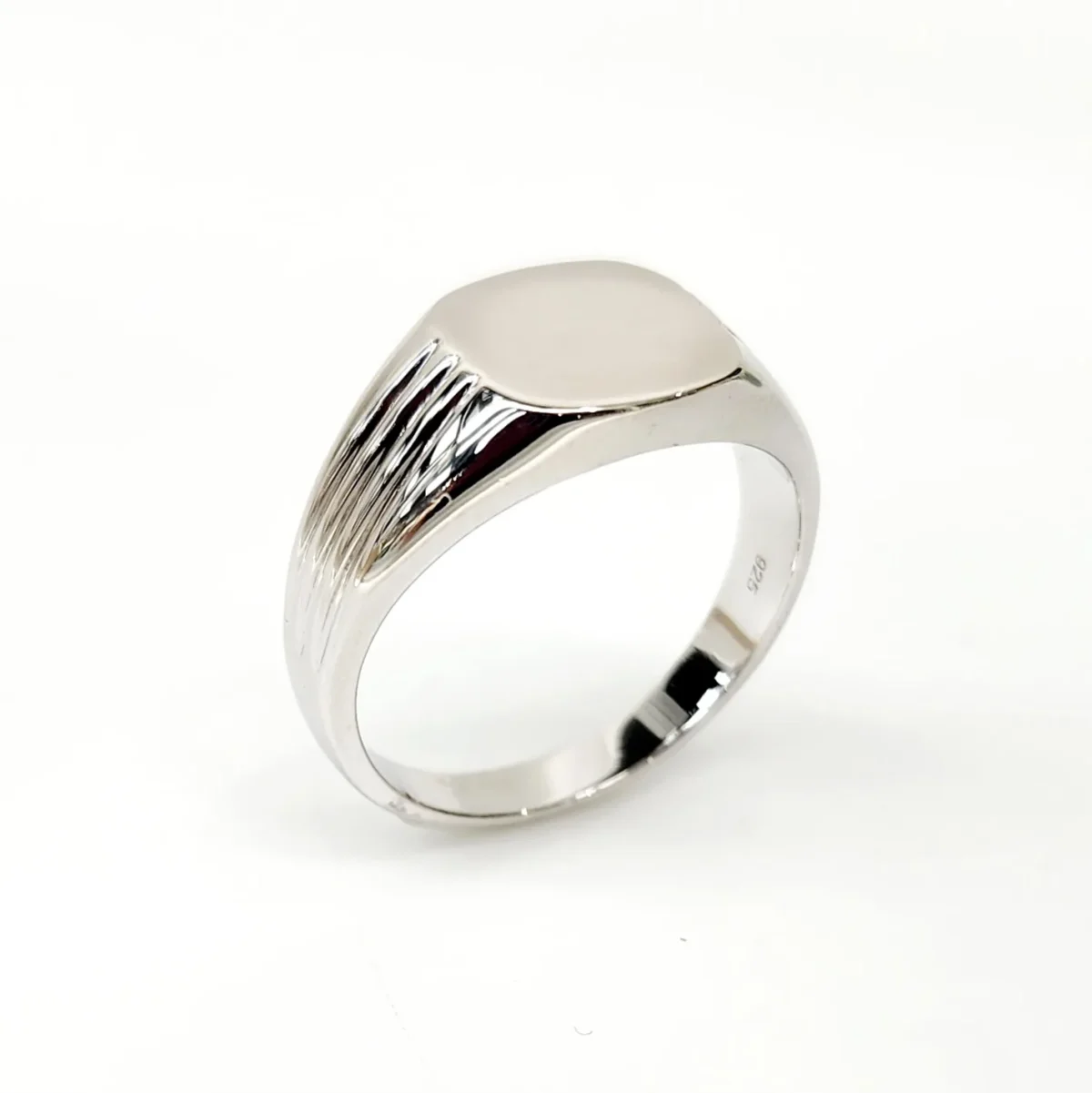 Sterling Silver Closed Back Cushion Shaped Signet Ring