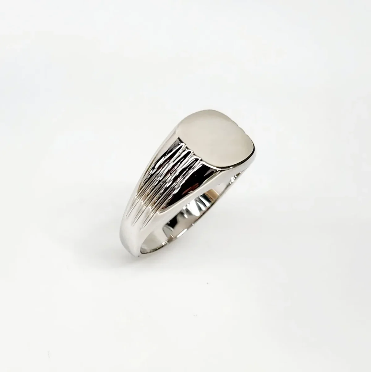 Sterling Silver Closed Back Cushion Shaped Signet Ring