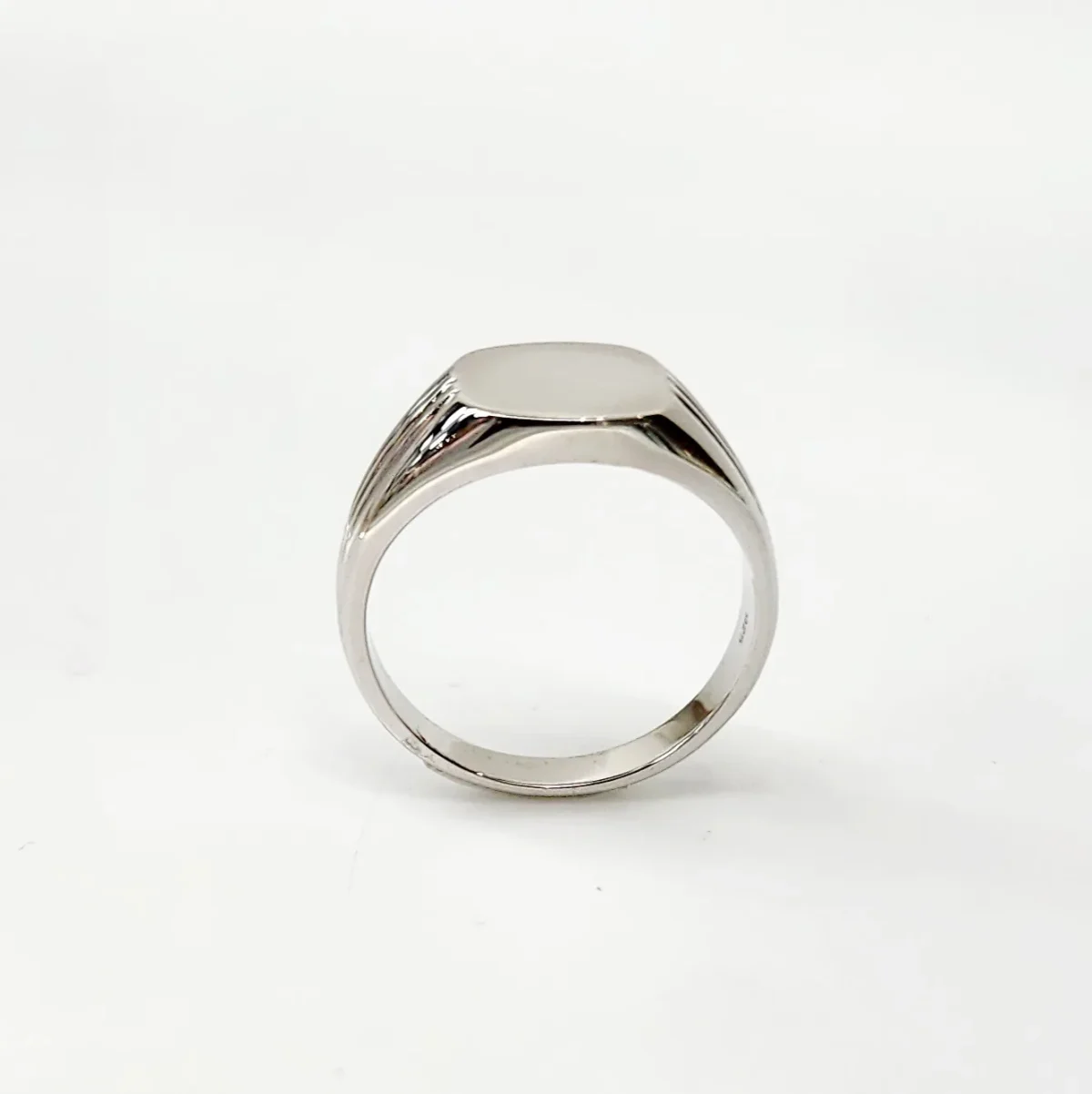 Sterling Silver Closed Back Cushion Shaped Signet Ring
