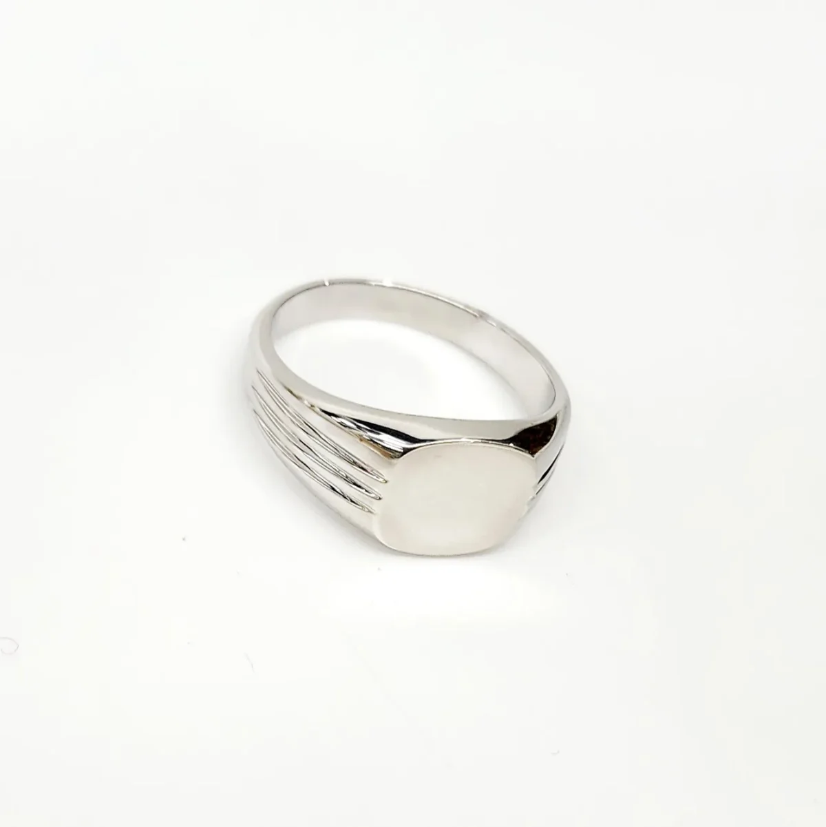 Sterling Silver Closed Back Cushion Shaped Signet Ring