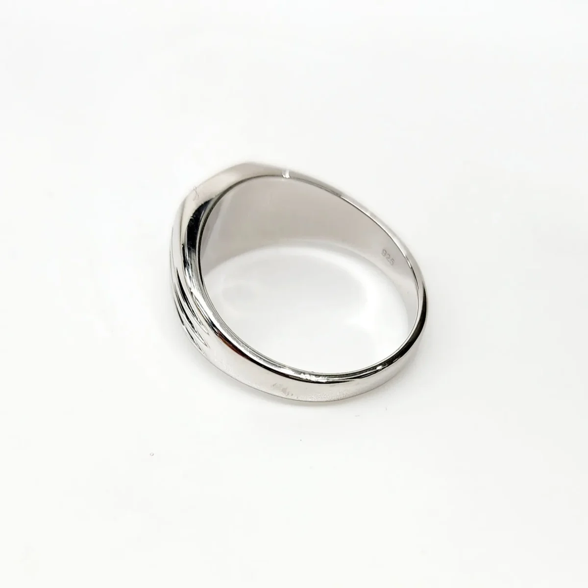 Sterling Silver Closed Back Cushion Shaped Signet Ring