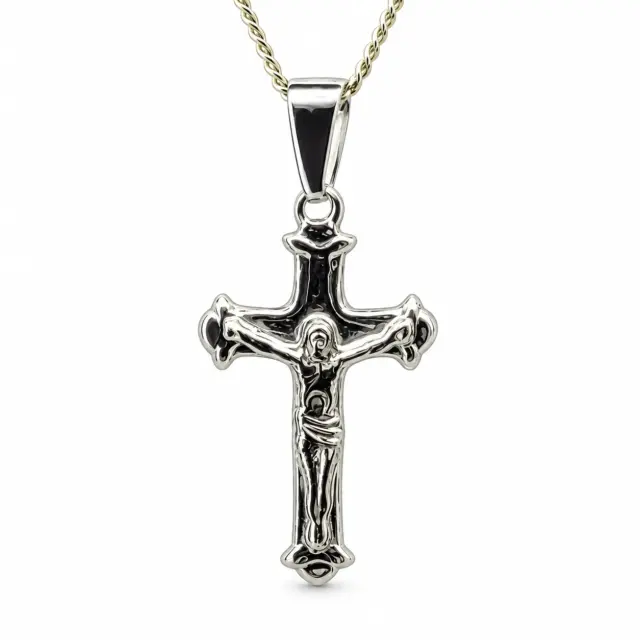 Sterling Silver Crucific Cross Pendant with Complimentary Chain - S105417P/5