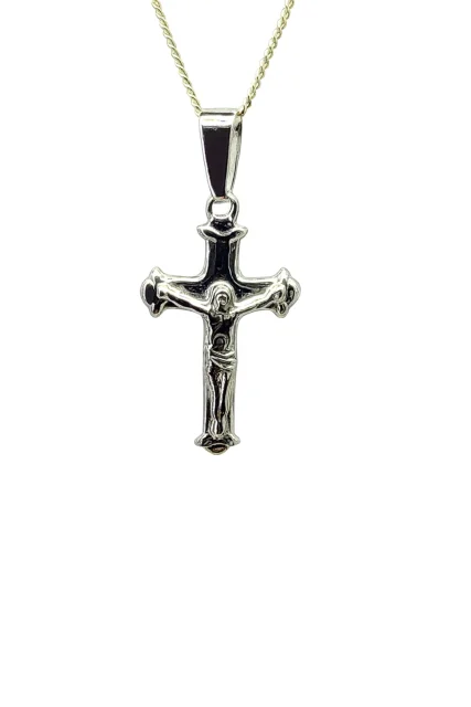 Sterling Silver Crucific Cross Pendant with Complimentary Chain - S105417P/5