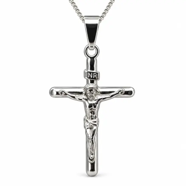 Sterling Silver Crucific Cross Pendant with Complimentary Chain - S113226P/7