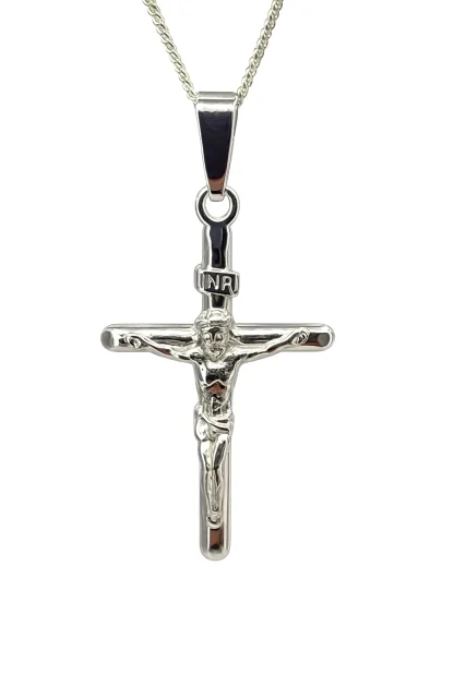 Sterling Silver Crucific Cross Pendant with Complimentary Chain - S113226P/7