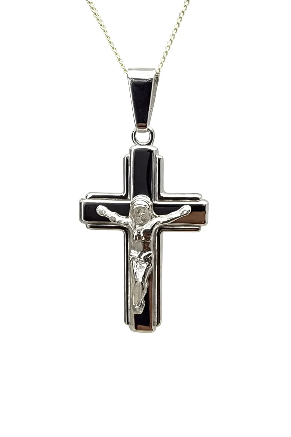 Sterling Silver Crucific Cross Pendant with Complimentary Chain - S119327P/3