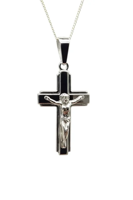 Sterling Silver Crucific Cross Pendant with Complimentary Chain - S119327P/3