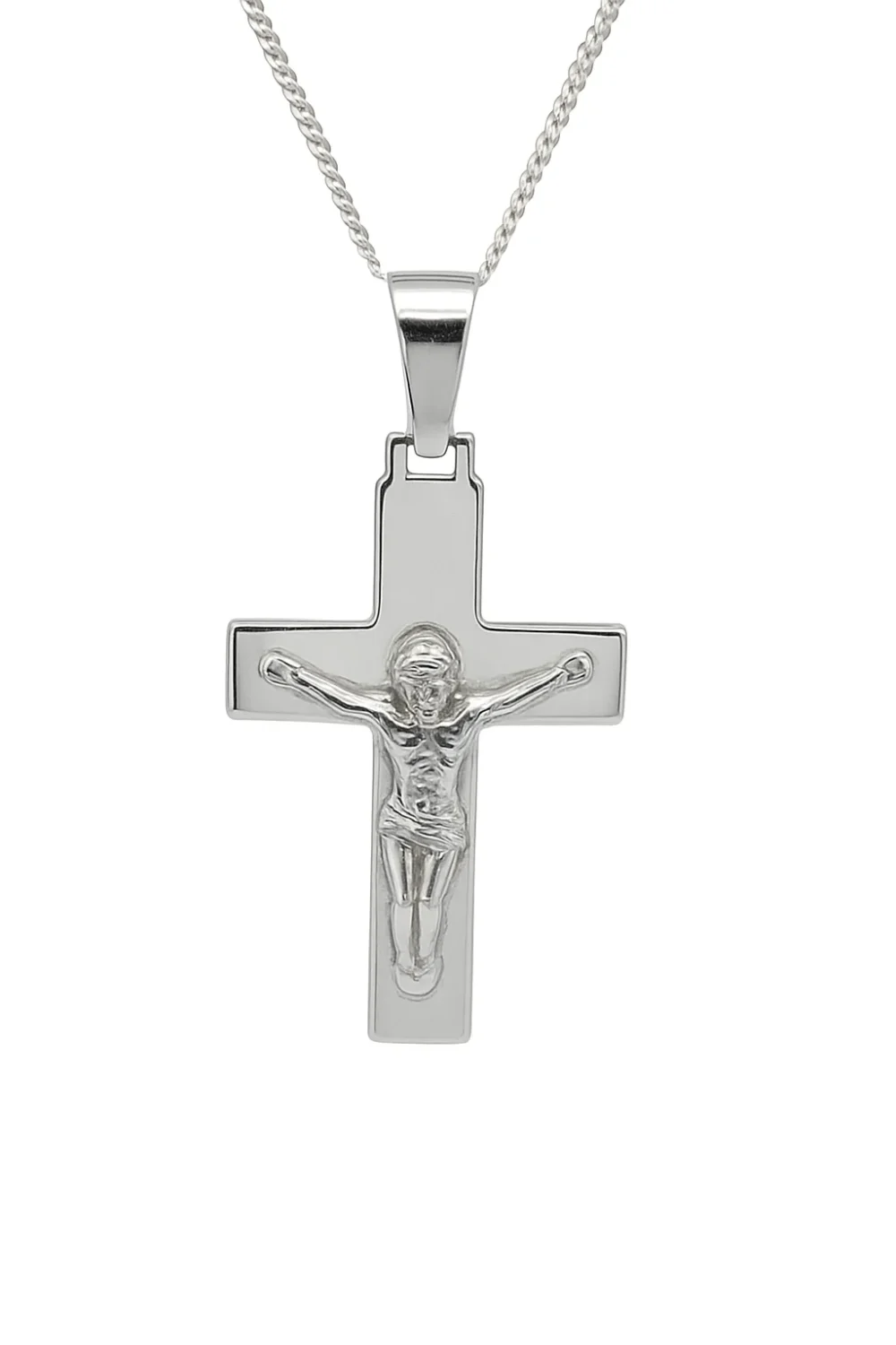 Sterling Silver Crucific Cross Pendant with Complimentary Chain - S120155P/13
