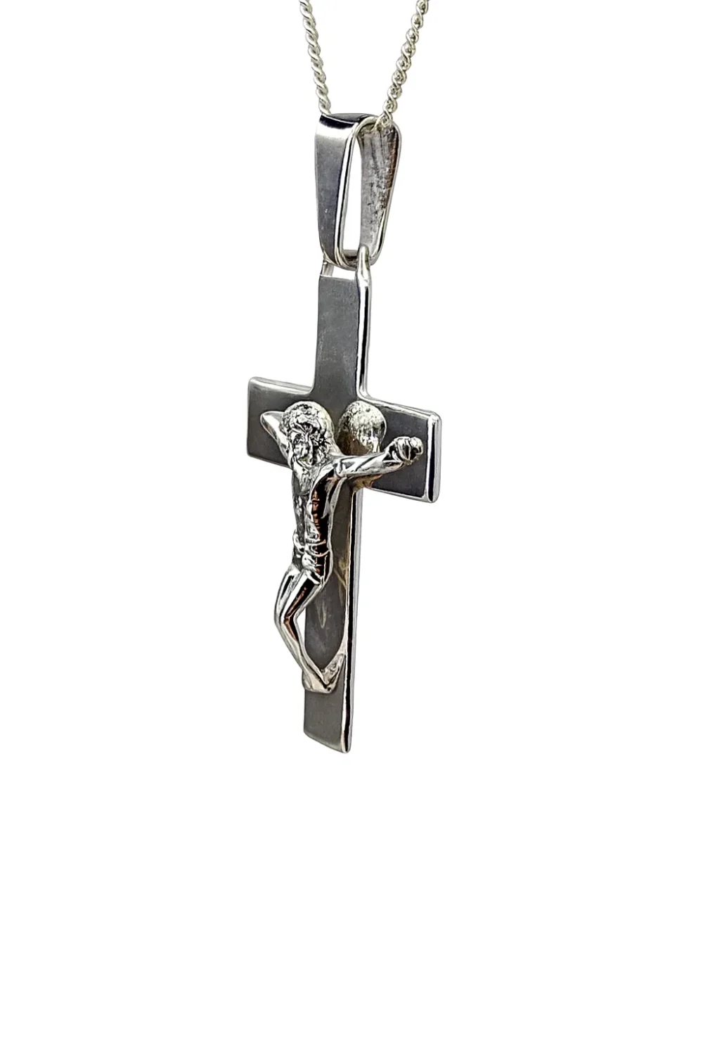 Sterling Silver Crucific Cross Pendant with Complimentary Chain - S120155P/13