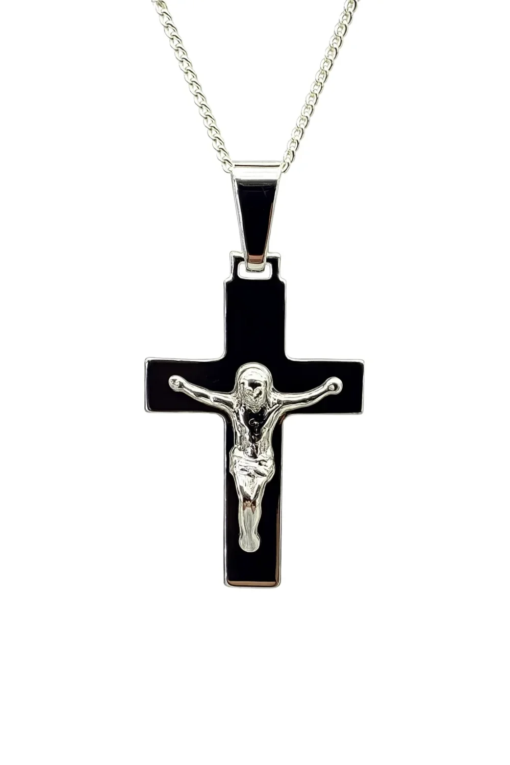 Sterling Silver Crucific Cross Pendant with Complimentary Chain - S120155P/13