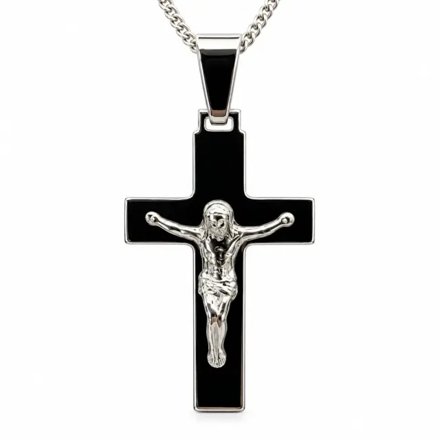 Sterling Silver Crucific Cross Pendant with Complimentary Chain - S120155P/13