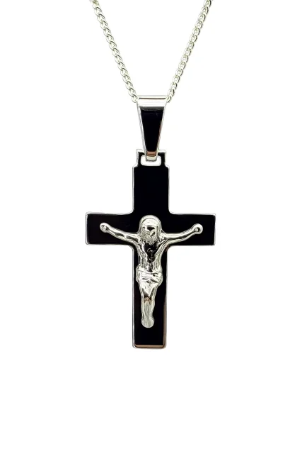 Sterling Silver Crucific Cross Pendant with Complimentary Chain - S120155P/13