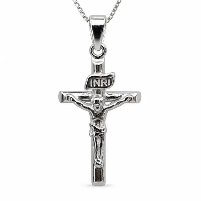 Sterling Silver Crucific Cross Pendant with Complimentary Chain - S744301P/4