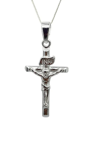Sterling Silver Crucific Cross Pendant with Complimentary Chain - S744301P/4