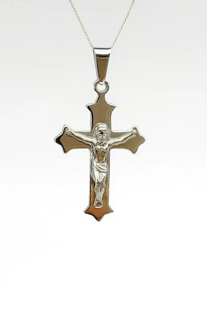 Sterling Silver Crucifix Cross Pendant with Chain - S11J324P/4