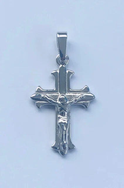 Sterling Silver Crucifix Pendant 32mm x 17mm - 014