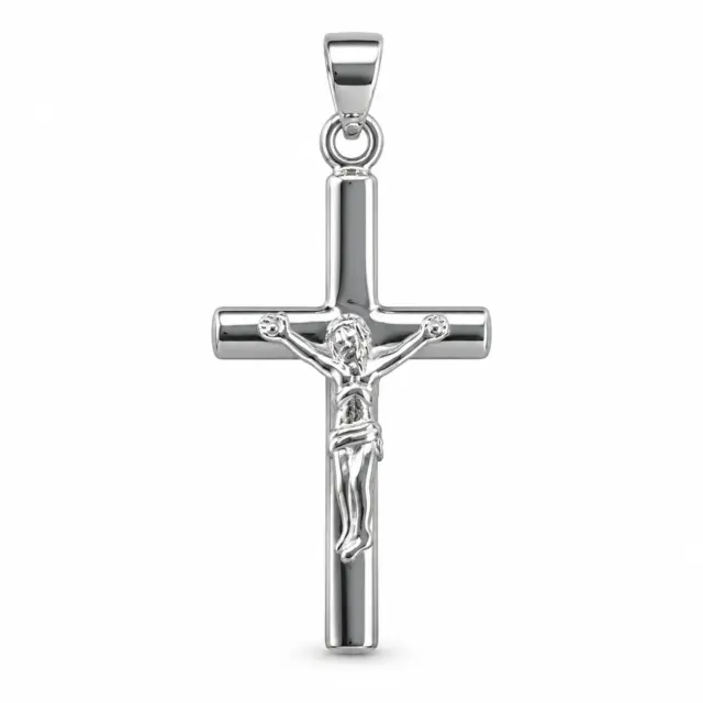 Sterling Silver Crucifix Pendant 35mm x 15mm - 008