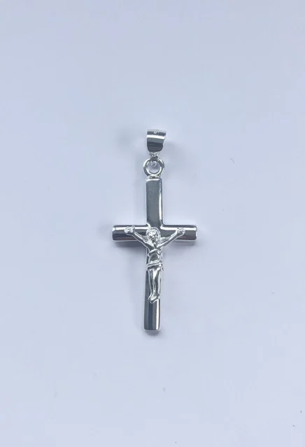 Sterling Silver Crucifix Pendant 35mm x 15mm - 008