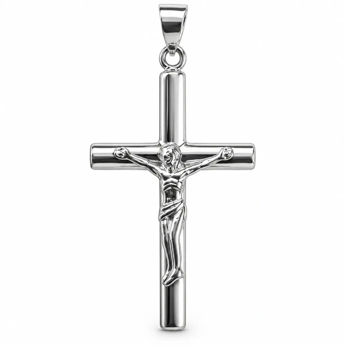 Sterling Silver Crucifix Pendant 41mm x 21mm - 009