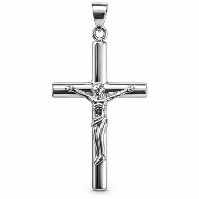 Sterling Silver Crucifix Pendant 41mm x 21mm - 009