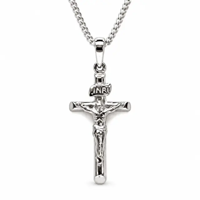 Sterling Silver Crucifix Pendant with CD50 Silver Chain