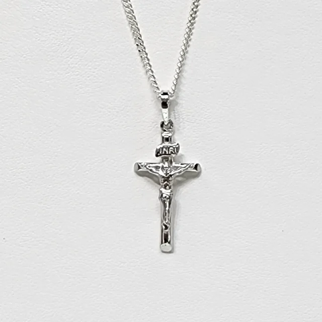 Sterling Silver Crucifix Pendant with CD50 Silver Chain
