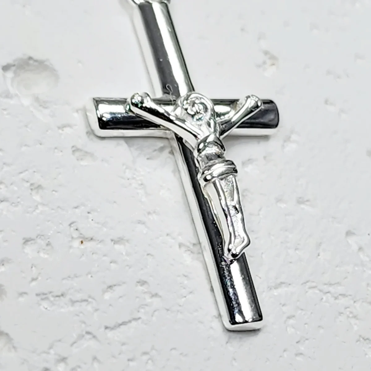 Sterling Silver Crucifix Pendant with Sterling Silver Chain