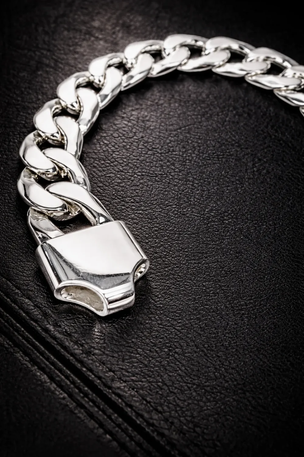Sterling Silver CU450 Cuban Link Bracelet 17.30mm, Custom Parrot Clasp (High Polish) - SSCU450