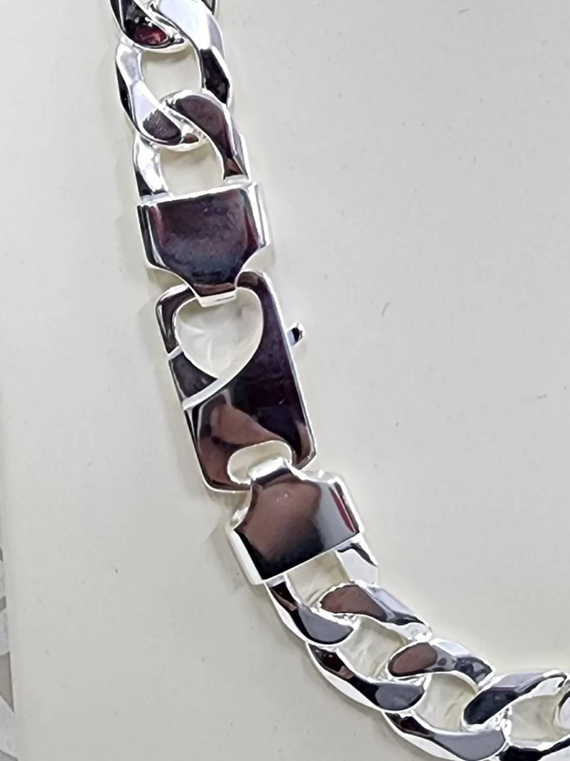 Sterling Silver CU450 Cuban Link Chain 17.30mm, Custom Parrot Clasp (High Polish) - SSCU450