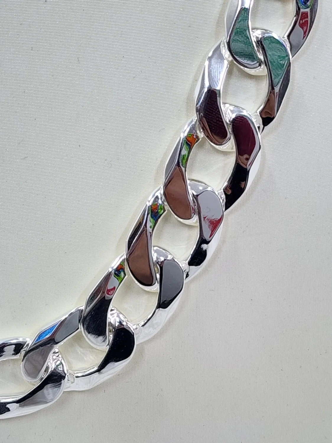 Sterling Silver CU450 Cuban Link Chain 17.30mm, Custom Parrot Clasp (High Polish) - SSCU450