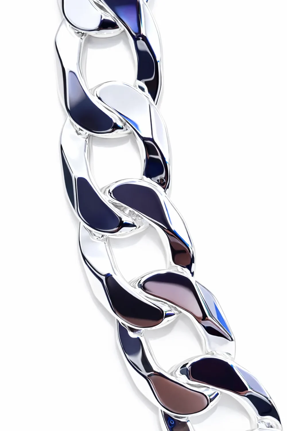 Sterling Silver CU450 Cuban Link Chain 17.30mm, Custom Parrot Clasp (High Polish) - SSCU450