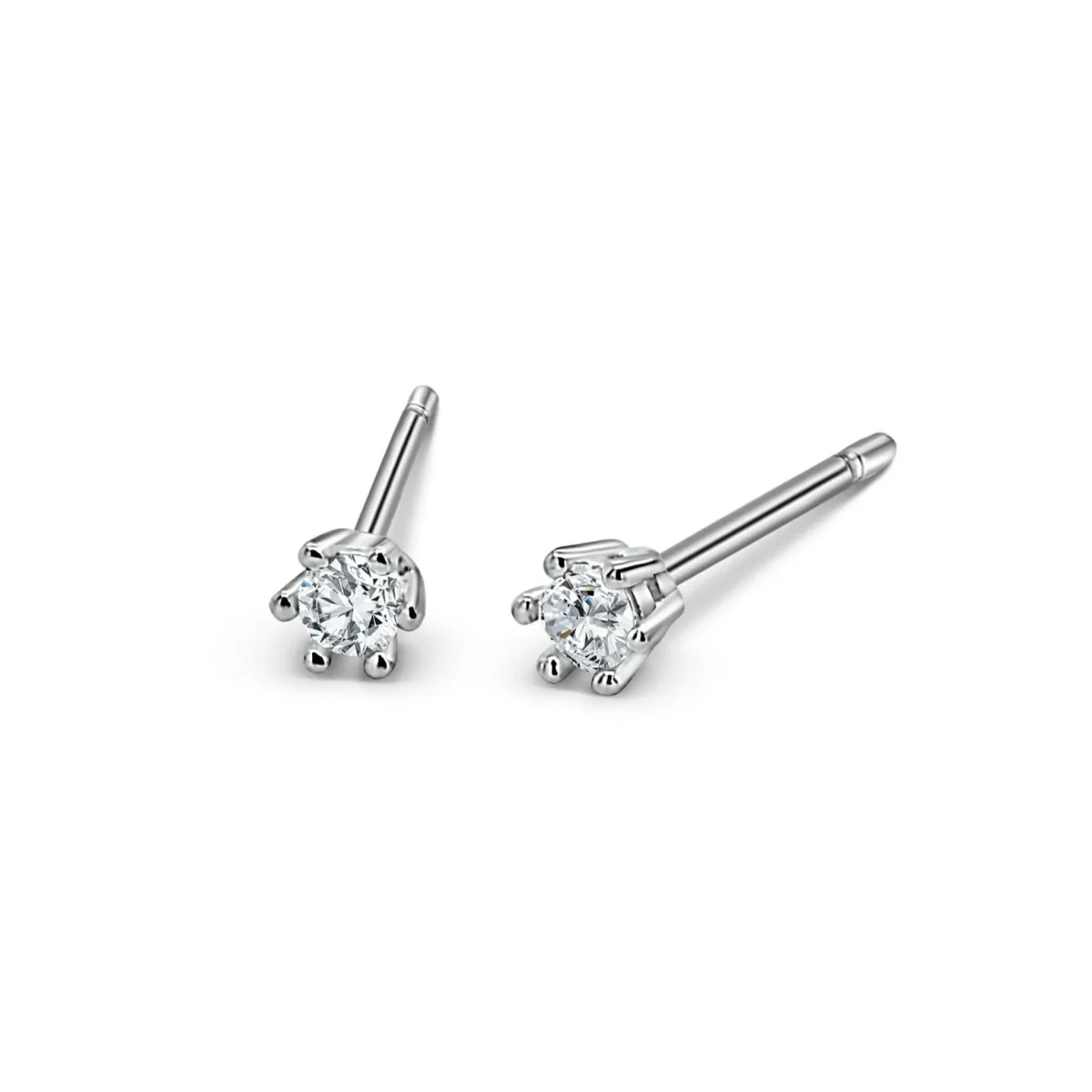 Sterling Silver Cubic Zirconia 2.5mm Round Stud Earrings