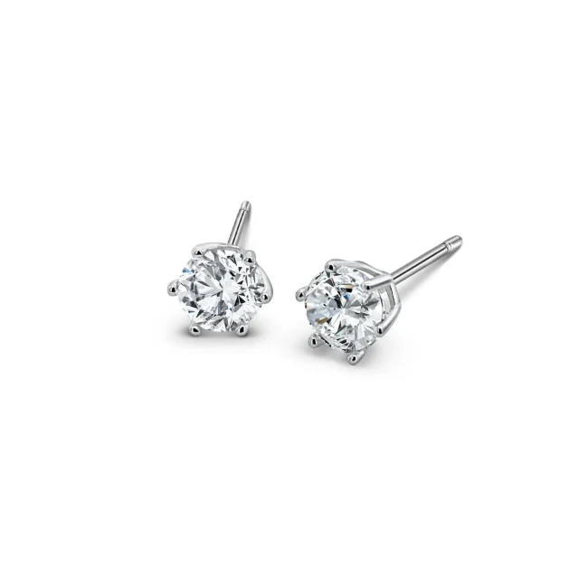 Sterling Silver Cubic Zirconia 5mm Round Stud Earrings