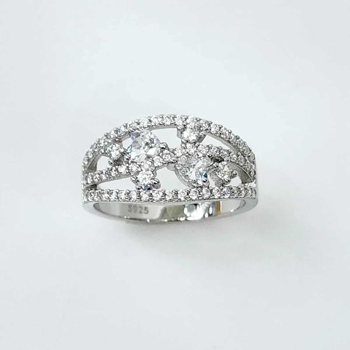 Sterling Silver Dress Ring with Cubic Zirconia Setting
