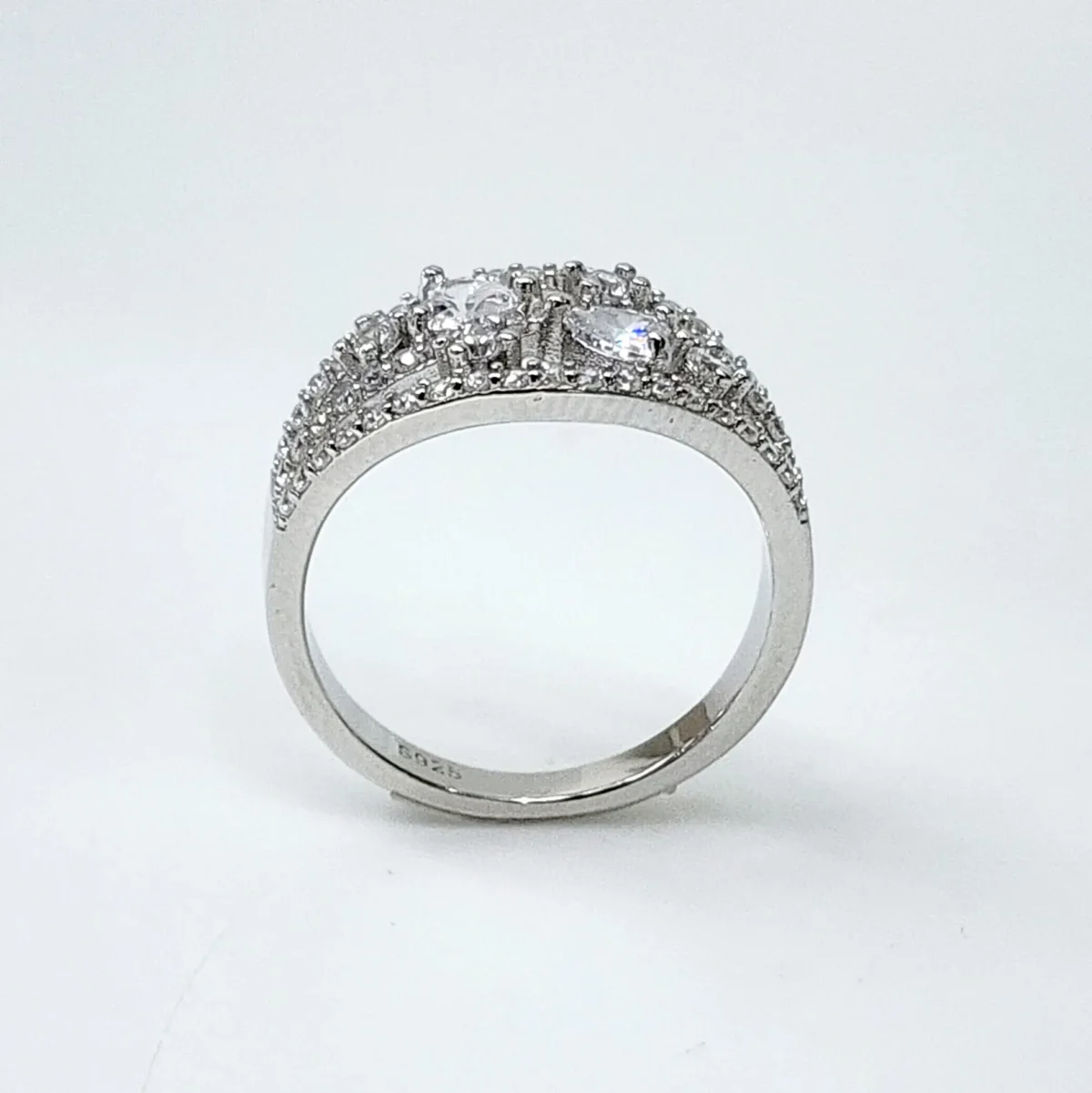 Sterling Silver Dress Ring with Cubic Zirconia Setting