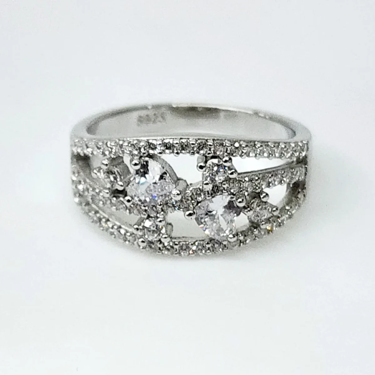 Sterling Silver Dress Ring with Cubic Zirconia Setting