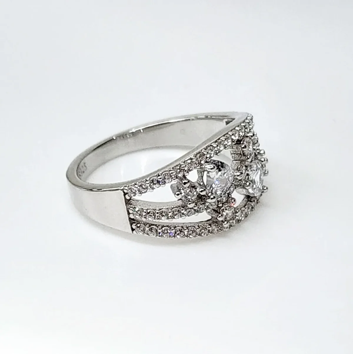 Sterling Silver Dress Ring with Cubic Zirconia Setting