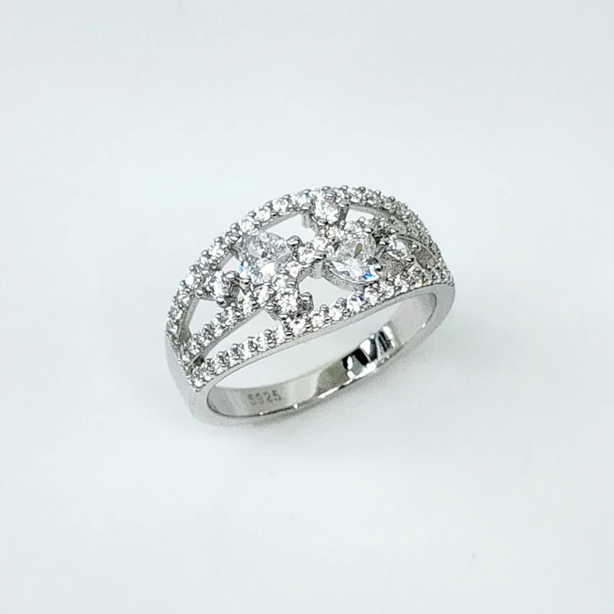 Sterling Silver Dress Ring with Cubic Zirconia Setting