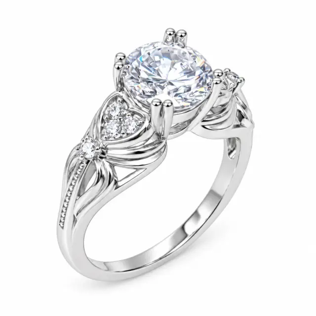 Sterling Silver Engagement/Dress Ring With Cubic Zirconia Setting