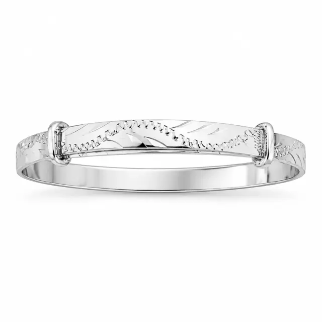Sterling Silver Engraved Baby Expander Bangle - SBBEXEN-NP