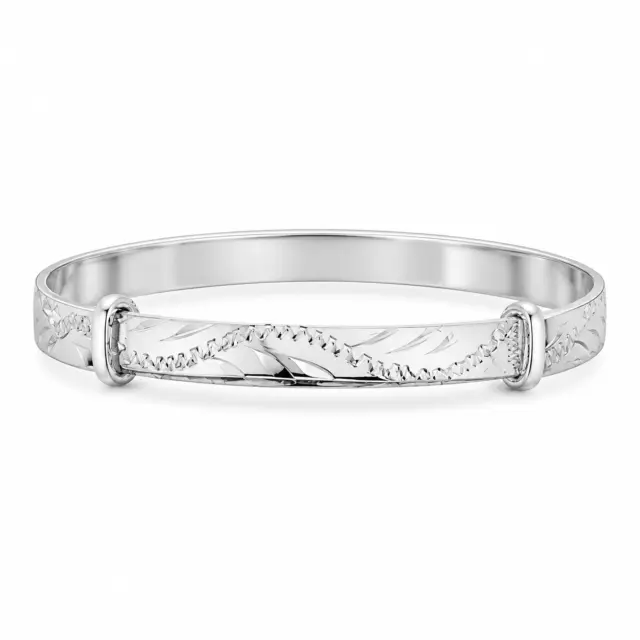 Sterling Silver Engraved Teen Expander Bangle - STNEXEN-NP