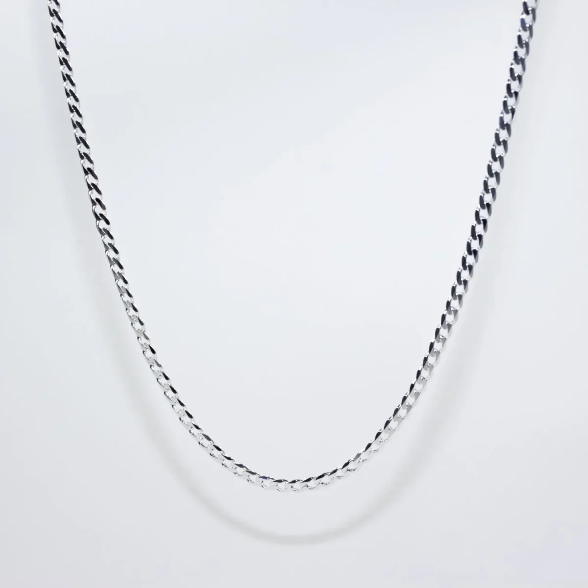 Sterling Silver FBSCD100 Flat Bevelled Diamond Cut Curb